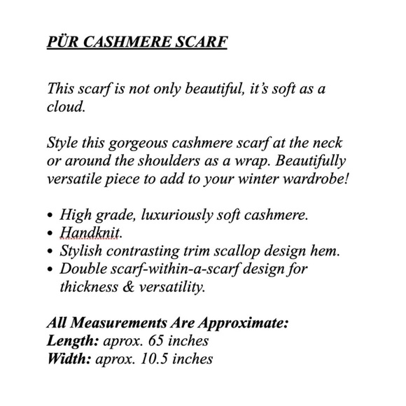 🆕 PÜR Cashmere Scarf - Picture 5 of 5